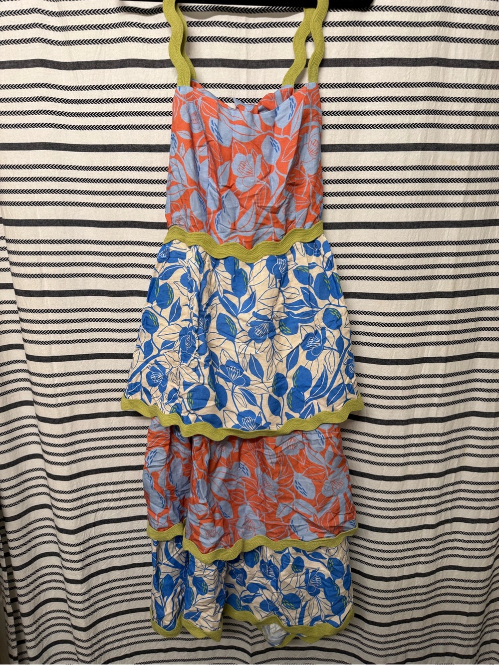 FARM Rio Linen Tiered Ric Rac Midi Dress - Picture 3 of 5